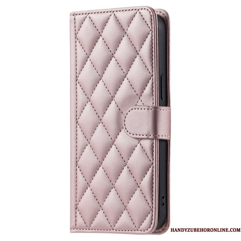 Leren Hoesje Voor Samsung Galaxy A17 4g / 5g Gewatteerde Stijl