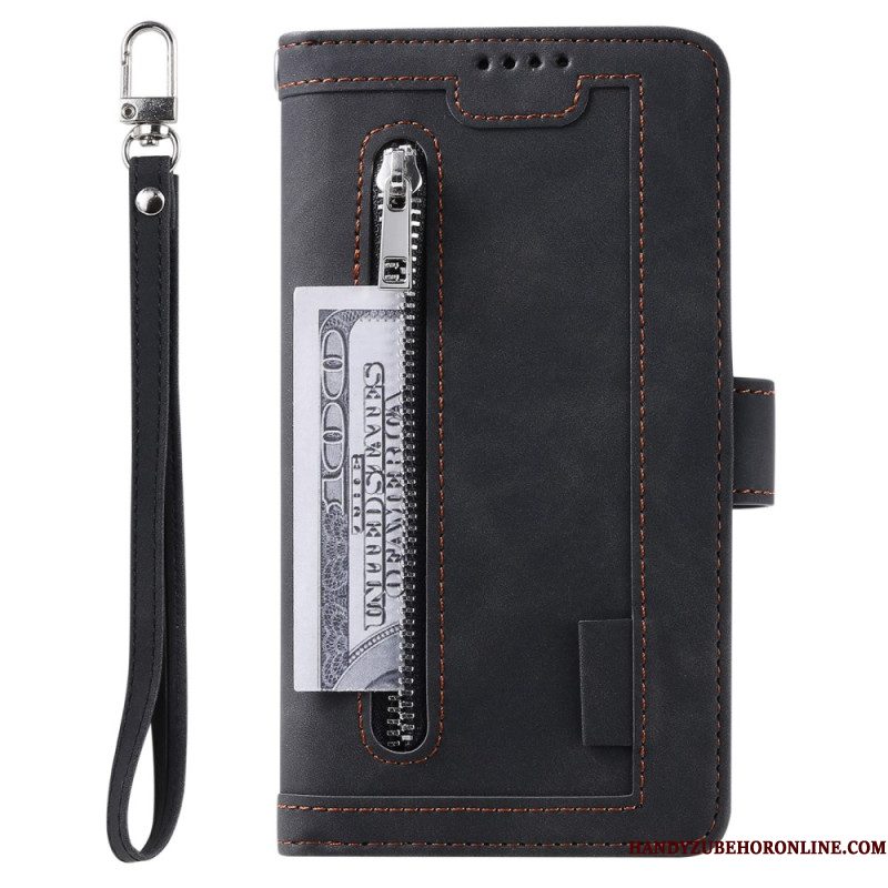 Leren Hoesje Voor Samsung Galaxy A17 4g / 5g Vintage Portemonnee Met 9 Kaartsleuven