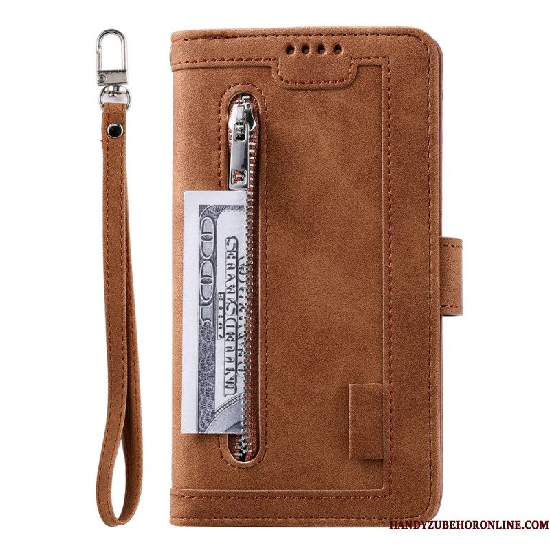 Leren Hoesje Voor Samsung Galaxy A17 4g / 5g Vintage Portemonnee Met 9 Kaartsleuven