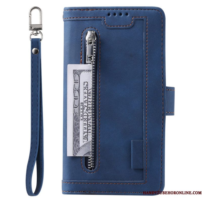 Leren Hoesje Voor Samsung Galaxy A17 4g / 5g Vintage Portemonnee Met 9 Kaartsleuven