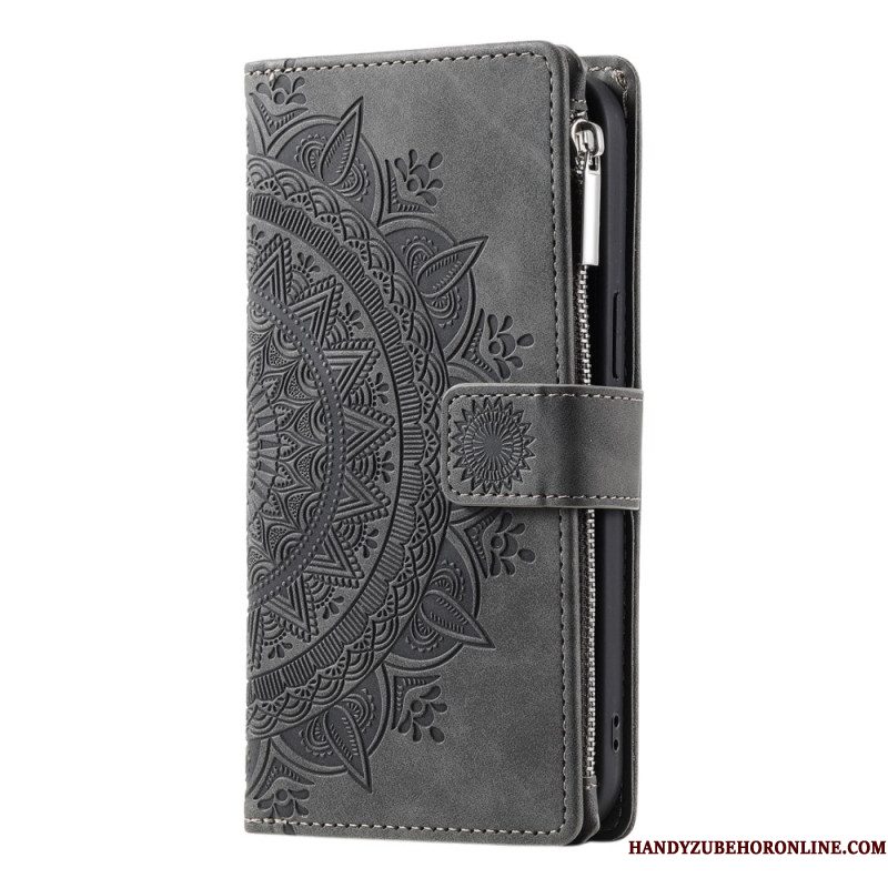 Leren Hoesje Voor Samsung Galaxy S25 5g Edge Portemonnee Met Mandala-effect (suède)