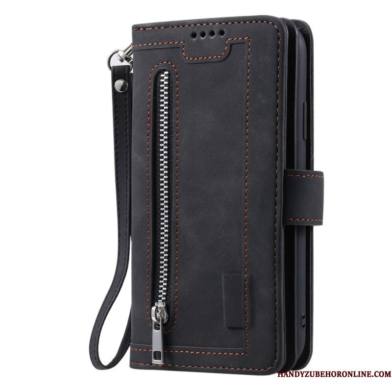 Leren Hoesje Voor Samsung Galaxy S25 5g Edge Rits Portemonnee