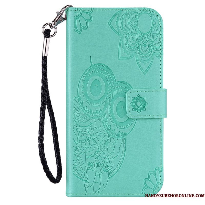 Leren Hoesje Voor Samsung Galaxy S25 5g Edge Uilen En Band