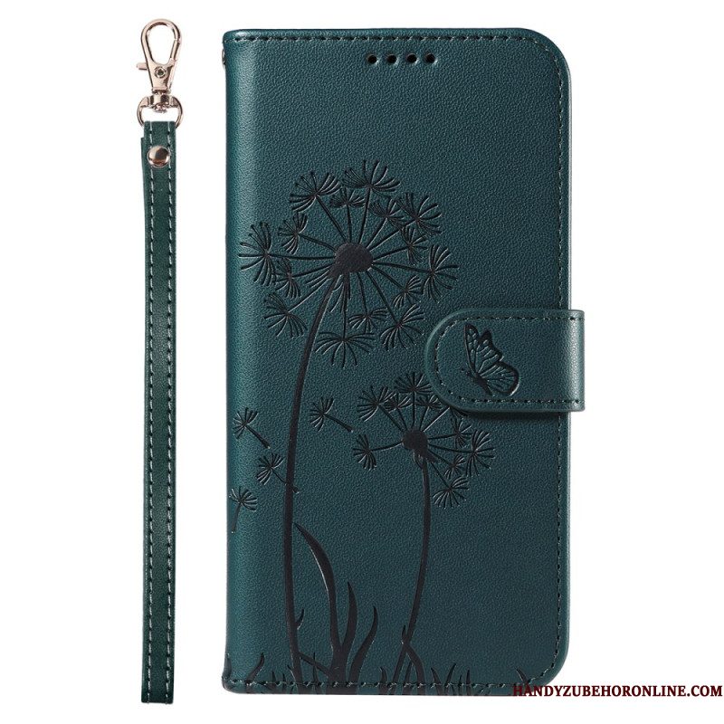 Leren Hoesje Voor Samsung Galaxy S25 5g Paardenbloembandje