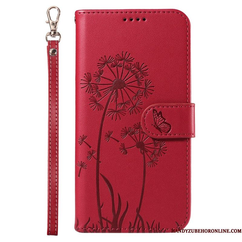 Leren Hoesje Voor Samsung Galaxy S25 5g Paardenbloembandje