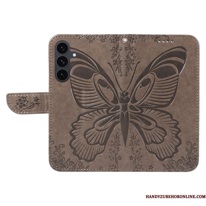 Leren Hoesje Voor Samsung Galaxy S25 Fe Grafische Vlinder
