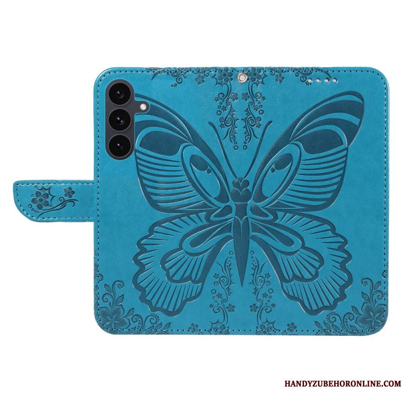 Leren Hoesje Voor Samsung Galaxy S25 Fe Grafische Vlinder