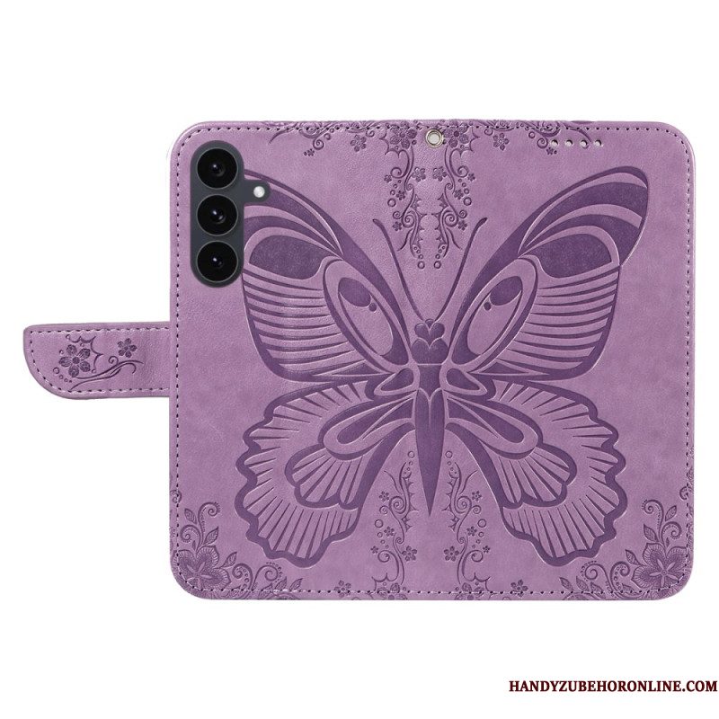 Leren Hoesje Voor Samsung Galaxy S25 Fe Grafische Vlinder