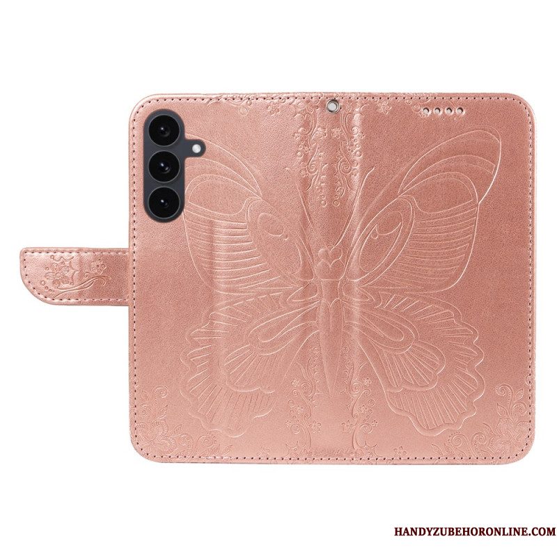 Leren Hoesje Voor Samsung Galaxy S25 Fe Grafische Vlinder