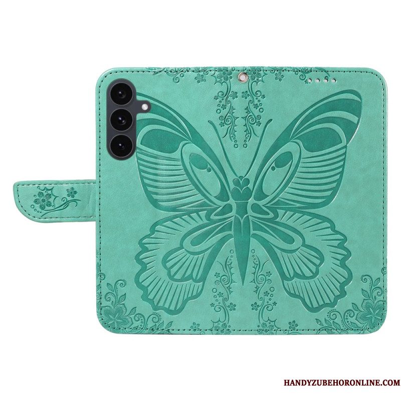 Leren Hoesje Voor Samsung Galaxy S25 Fe Grafische Vlinder