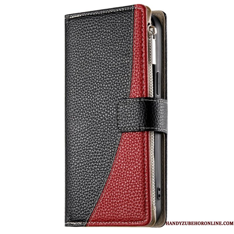 Leren Hoesje Voor Samsung Galaxy S25 Fe Leren Portemonnee Met Ritssluiting En Riempjes