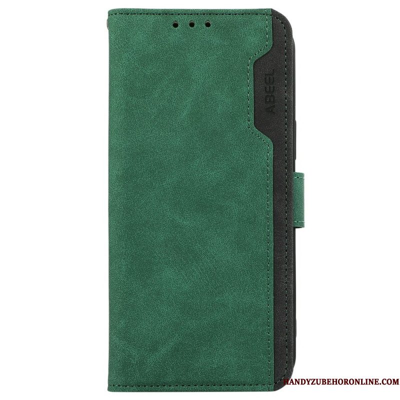 Leren Hoesje Voor Samsung Galaxy S25 Fe Tweekleurige Abeel