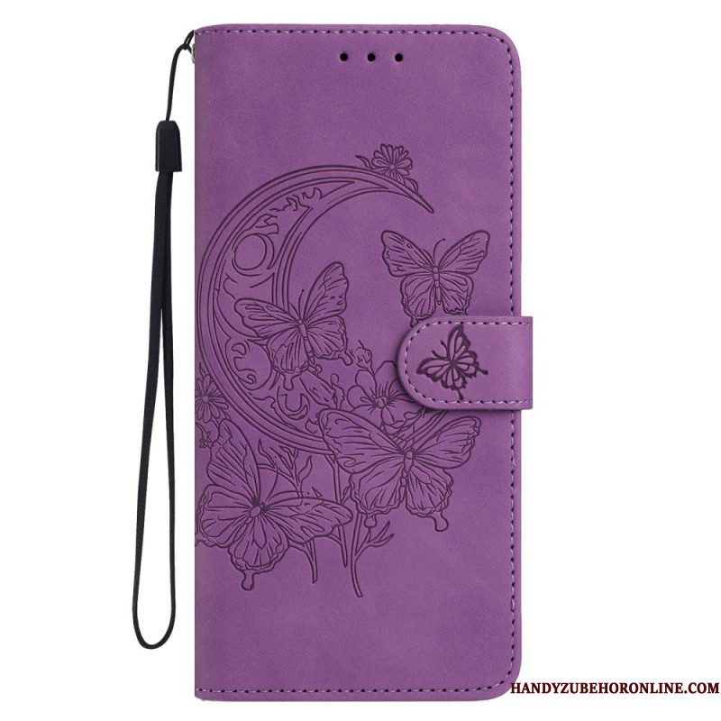 Leren Hoesje Voor Samsung Galaxy S25 Fe Vlinderprint