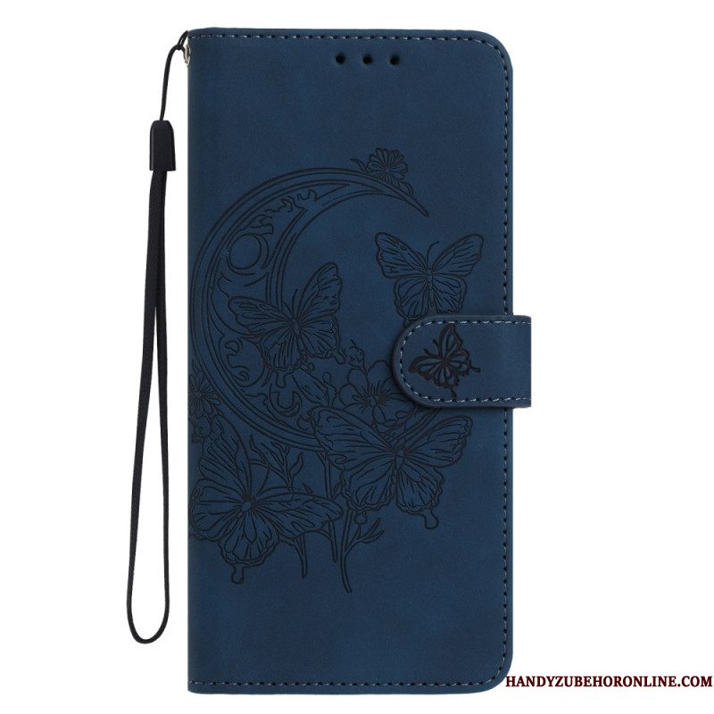 Leren Hoesje Voor Samsung Galaxy S25 Fe Vlinderprint
