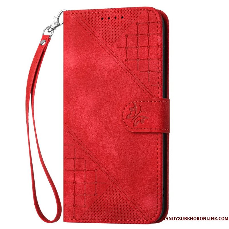 Leren Hoesje Voor Samsung Galaxy S25 Plus 5g Geometrisch Bandje
