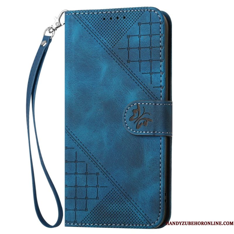 Leren Hoesje Voor Samsung Galaxy S25 Plus 5g Geometrisch Bandje