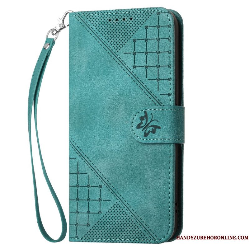Leren Hoesje Voor Samsung Galaxy S25 Plus 5g Geometrisch Bandje
