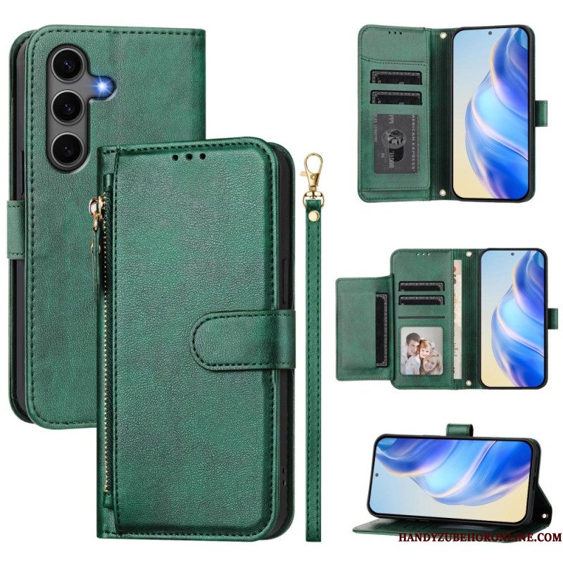 Leren Hoesje Voor Samsung Galaxy S25 Plus 5g Portemonnee Met Bandje