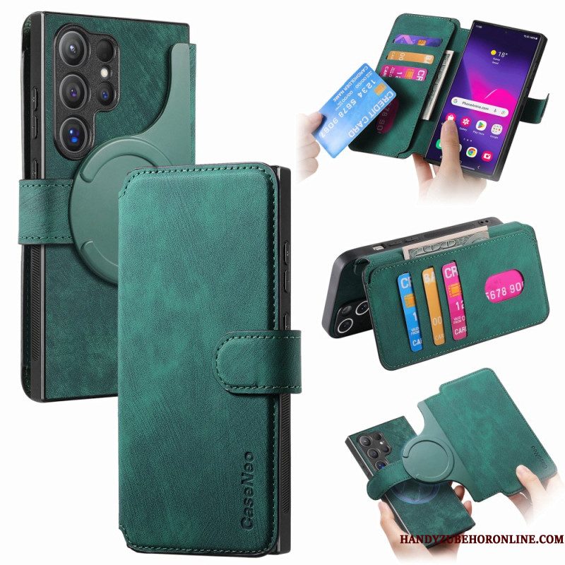 Leren Hoesje Voor Samsung Galaxy S25 Ultra 5g Afneembaar Magnetisch Rfid-hoesje