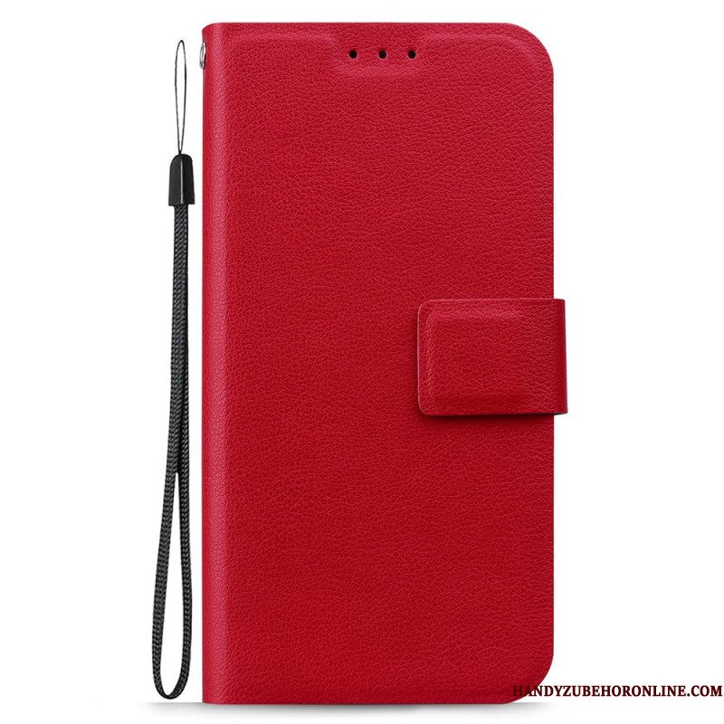 Leren Hoesje Voor Samsung Galaxy S25 Ultra 5g Effen Leerlook Met Bandje