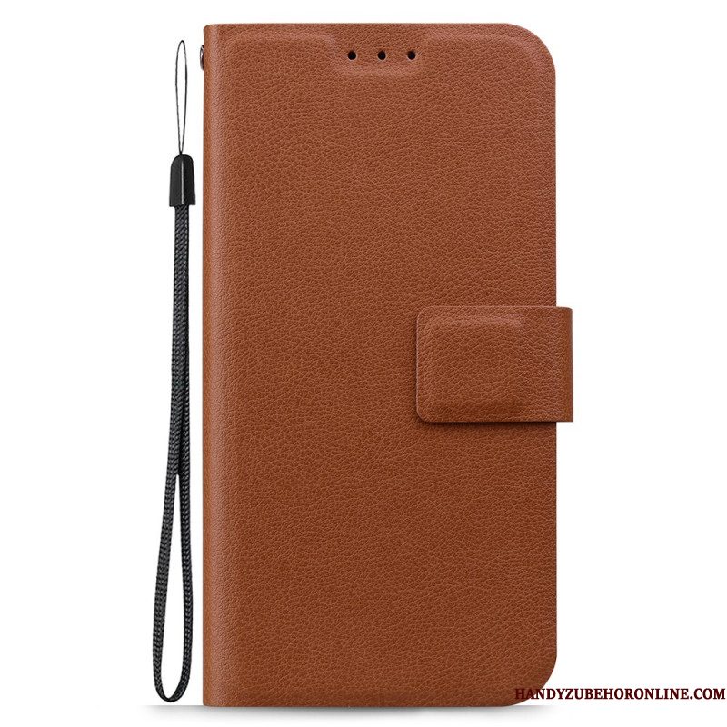 Leren Hoesje Voor Samsung Galaxy S25 Ultra 5g Effen Leerlook Met Bandje