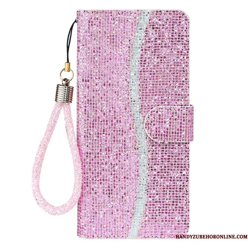 Leren Hoesje Voor Samsung Galaxy S25 Ultra 5g Portemonnee Met Pailletten