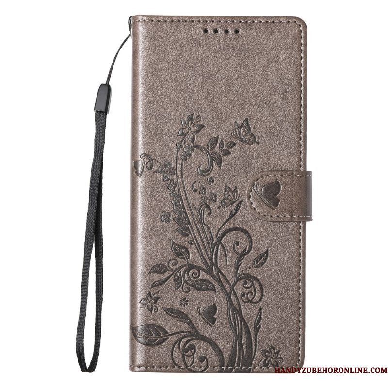 Leren Hoesje Voor Samsung Galaxy S26 Plus Kleine Bloemen