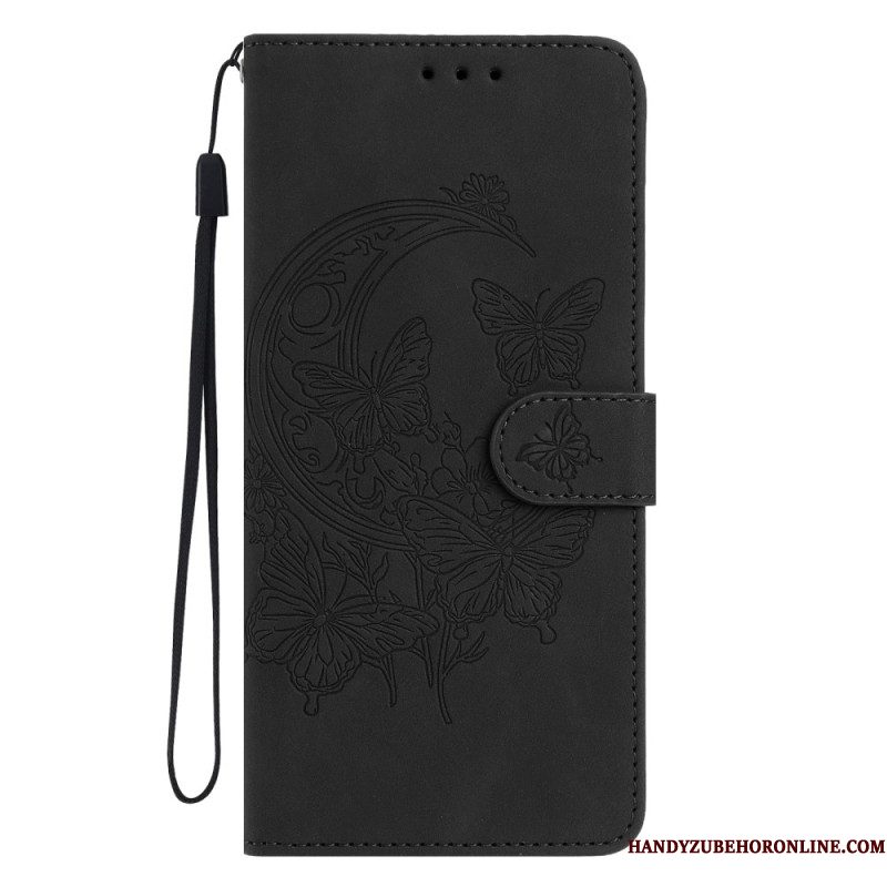 Leren Hoesje Voor Samsung Galaxy S26 Plus Vlinder- En Bloemenprint