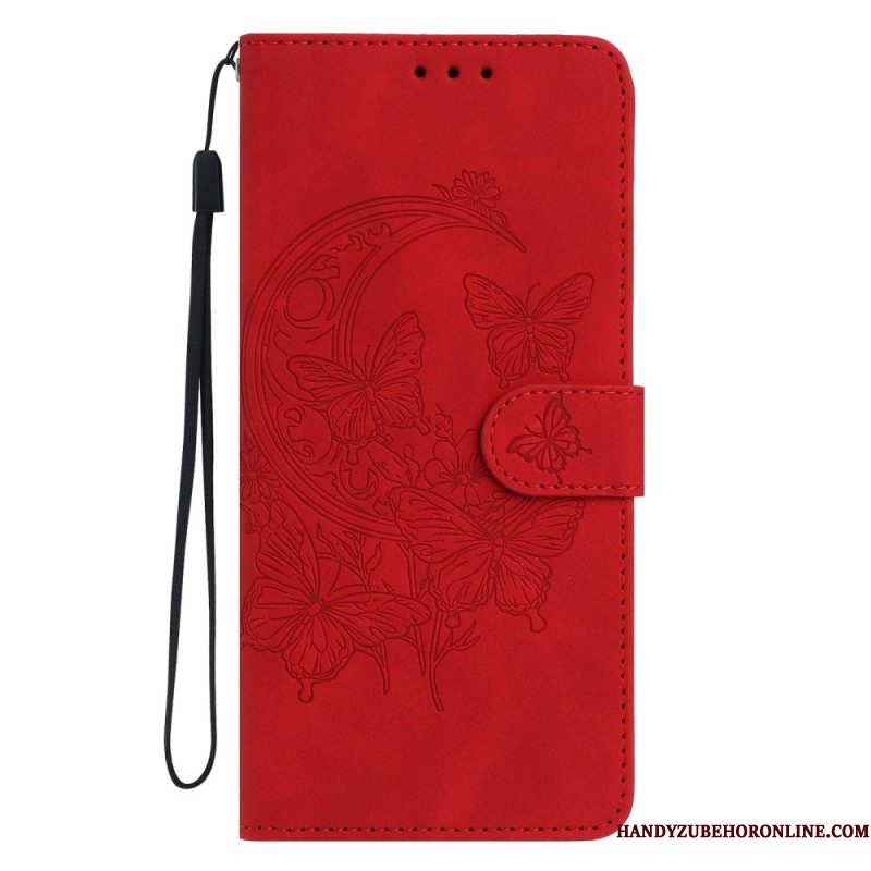 Leren Hoesje Voor Samsung Galaxy S26 Plus Vlinder- En Bloemenprint