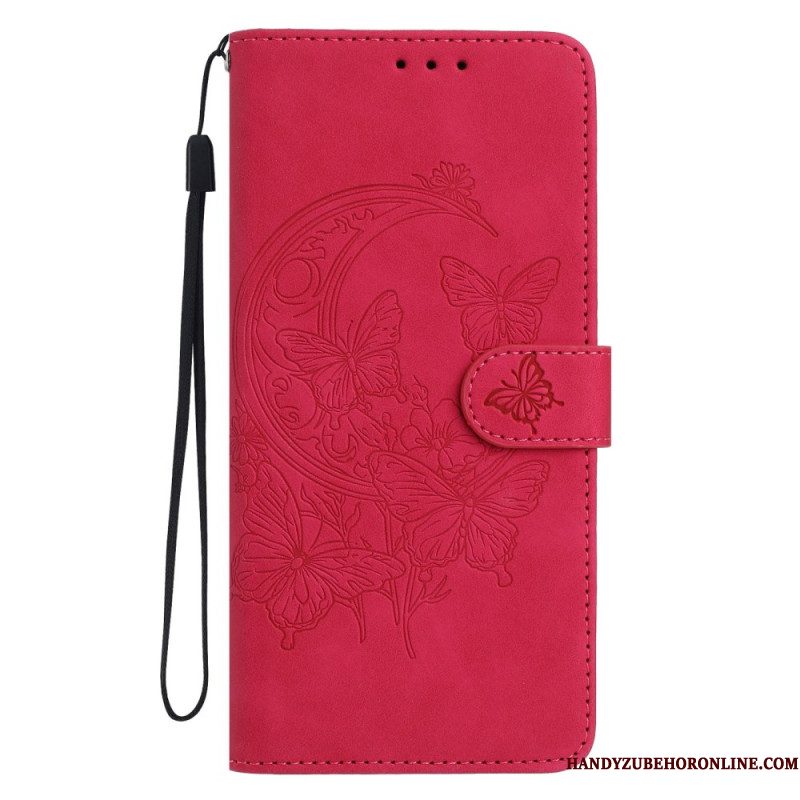 Leren Hoesje Voor Samsung Galaxy S26 Plus Vlinder- En Bloemenprint