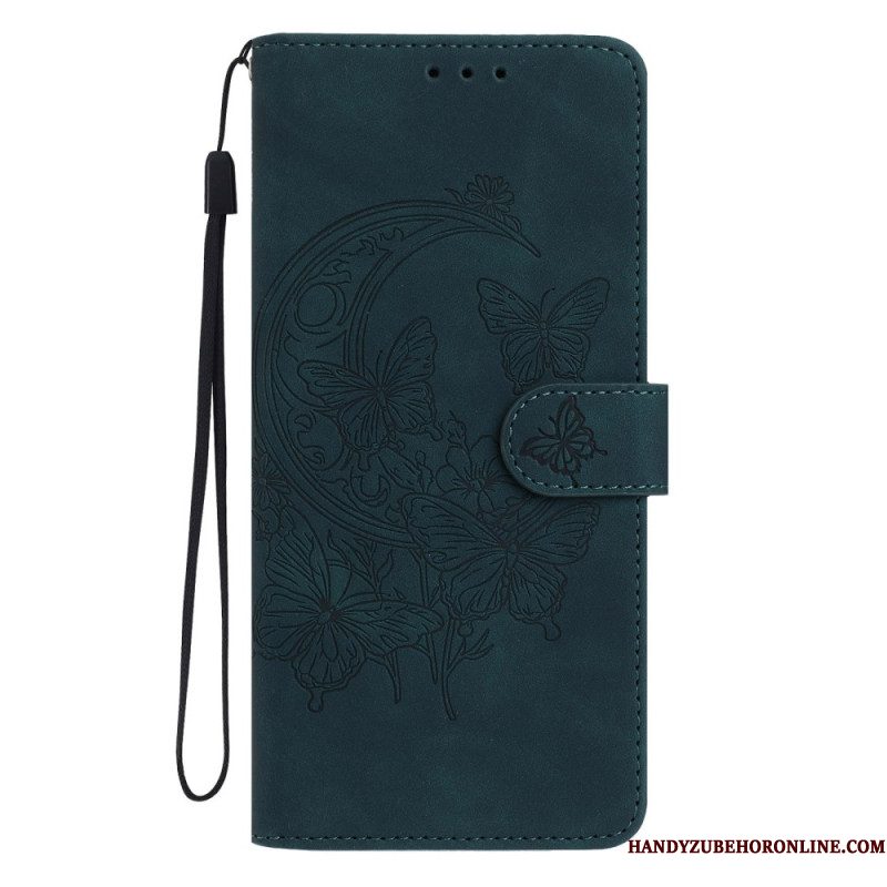 Leren Hoesje Voor Samsung Galaxy S26 Plus Vlinder- En Bloemenprint