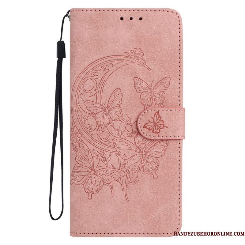 Leren Hoesje Voor Samsung Galaxy S26 Plus Vlinder- En Bloemenprint