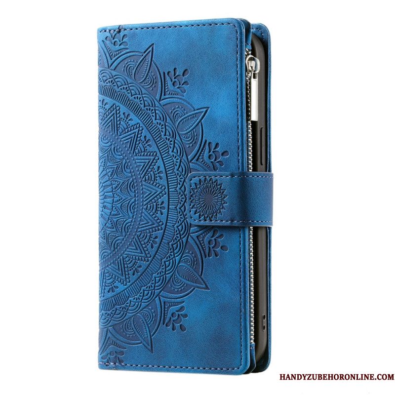 Leren Hoesje Voor Samsung Galaxy S26 Portemonnee Met Mandala-suède-effect