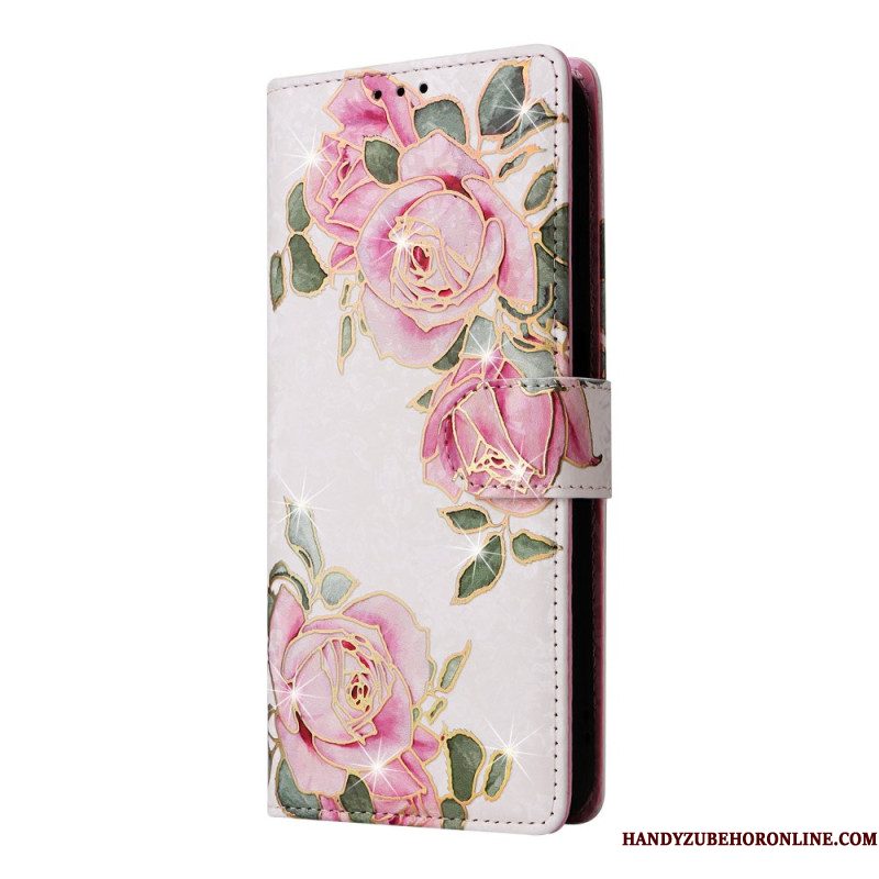 Leren Hoesje Voor Samsung Galaxy S26 Rfid-blokkerend Bloemenpatroon