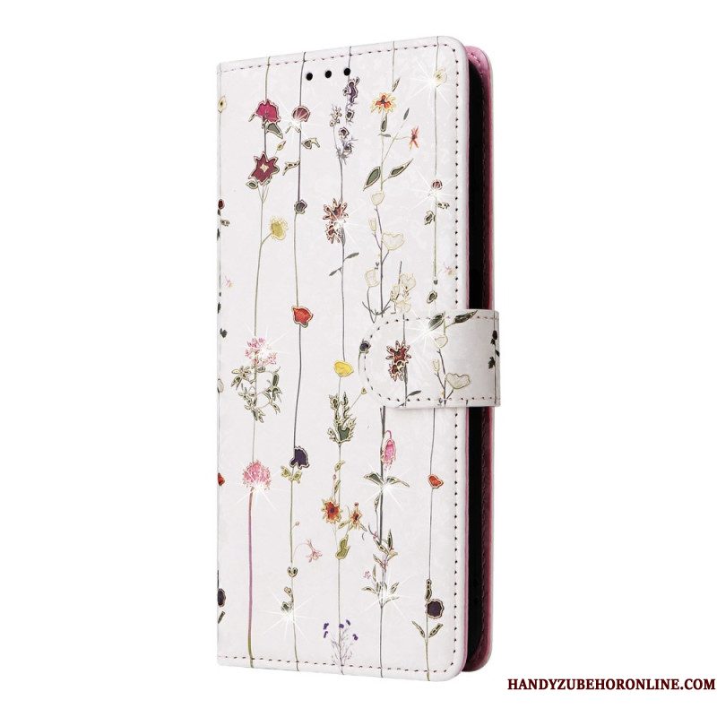 Leren Hoesje Voor Samsung Galaxy S26 Rfid-blokkerend Bloemenpatroon