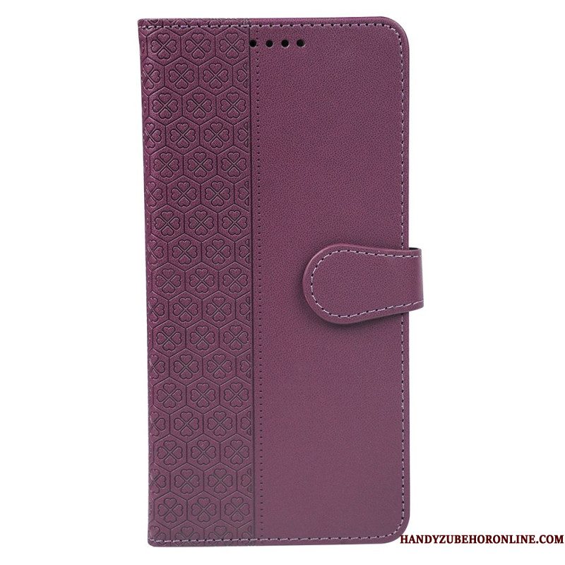 Leren Hoesje Voor Samsung Galaxy S26 Vierblad Klavertjes