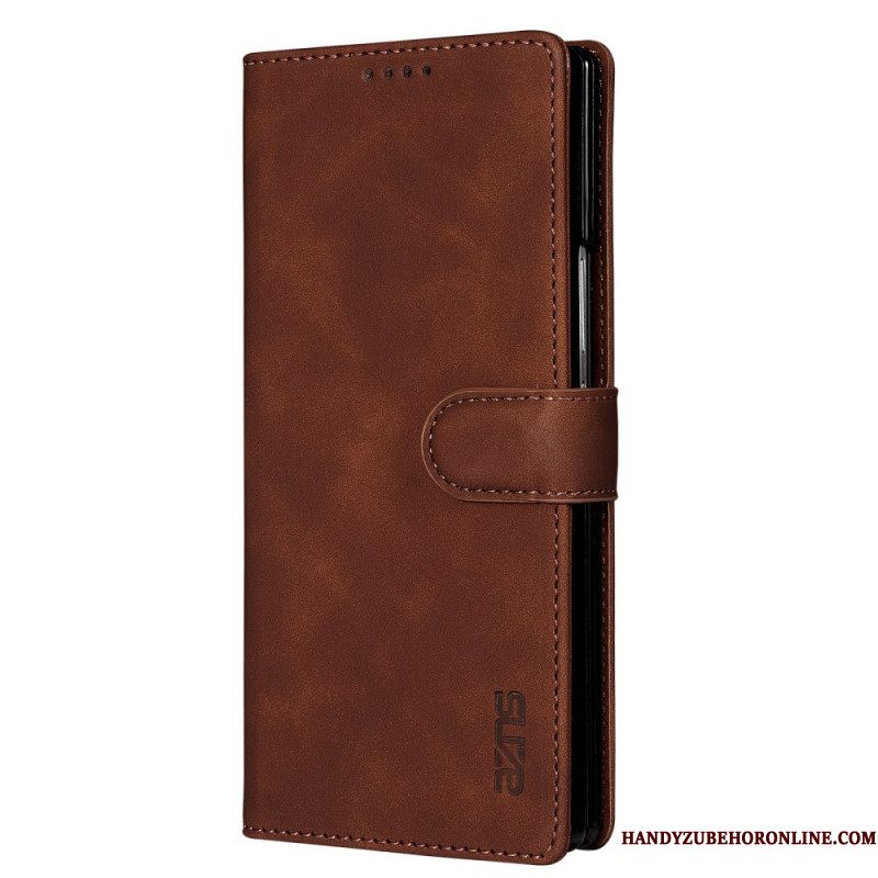 Leren Hoesje Voor Samsung Galaxy Z Fold 7 Azns Suède-effect