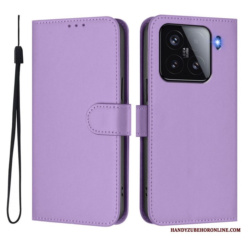 Leren Hoesje Voor Xiaomi 15 Geïntegreerde Standaard Met Verstelbare Kijkhoeken