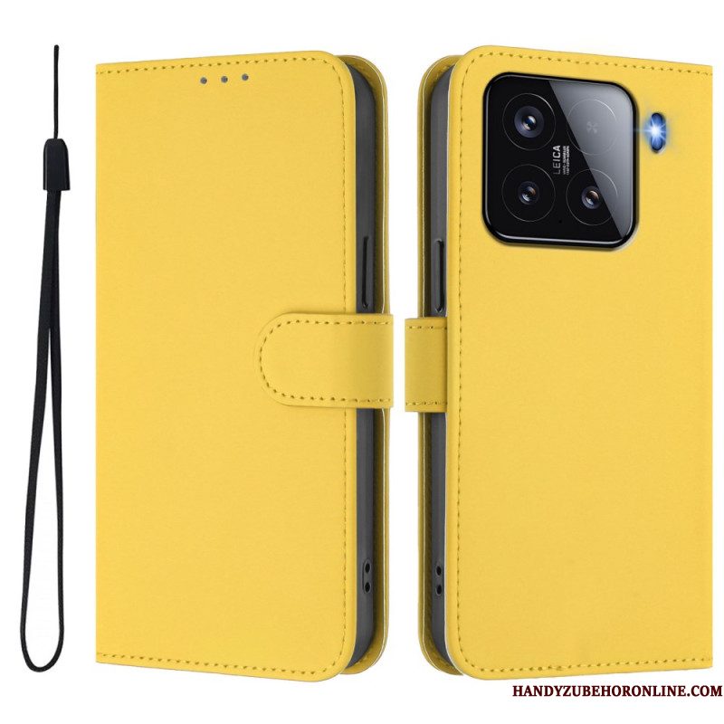 Leren Hoesje Voor Xiaomi 15 Geïntegreerde Standaard Met Verstelbare Kijkhoeken
