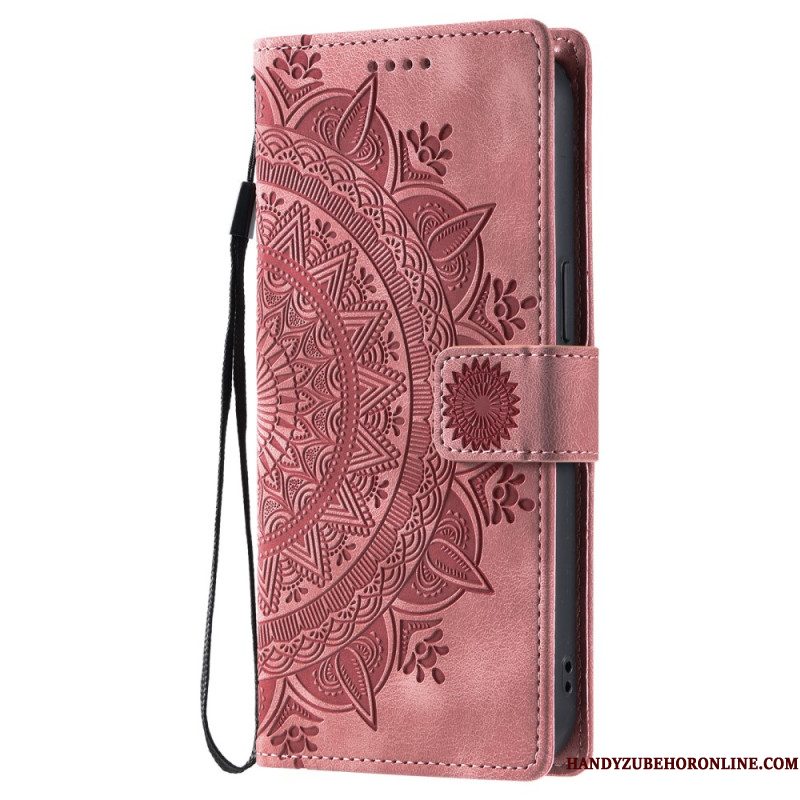 Leren Hoesje Voor Xiaomi 15 Mandala Suède-effect