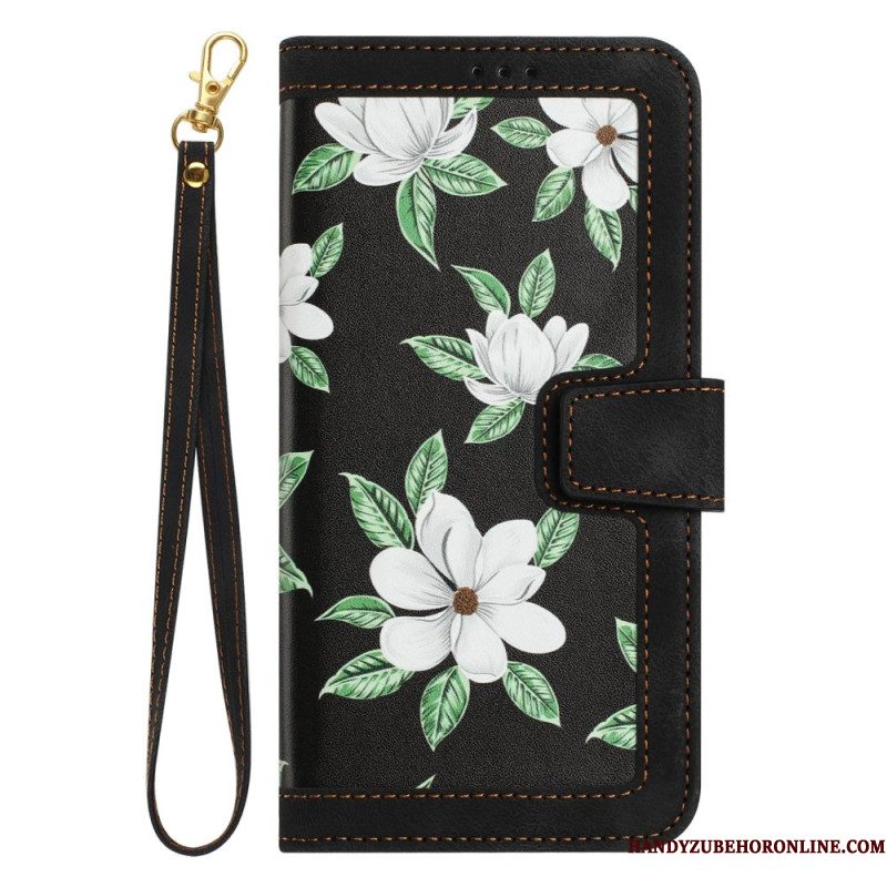 Leren Hoesje Voor Xiaomi 15 Portemonnee Met Bloemenprint