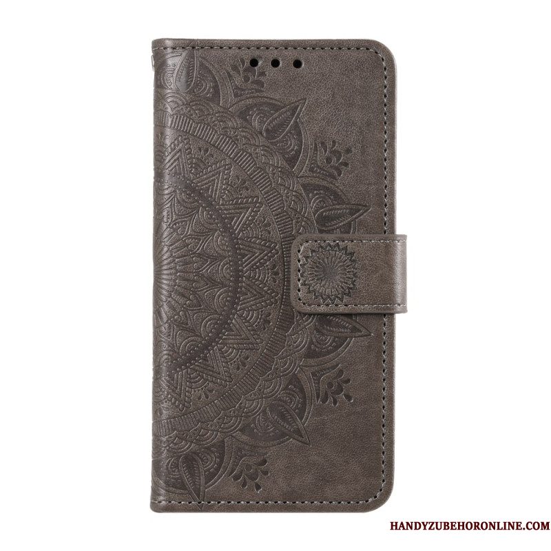 Leren Hoesje Voor Xiaomi 15 Pro Sleutelkoord Met Zonmandala