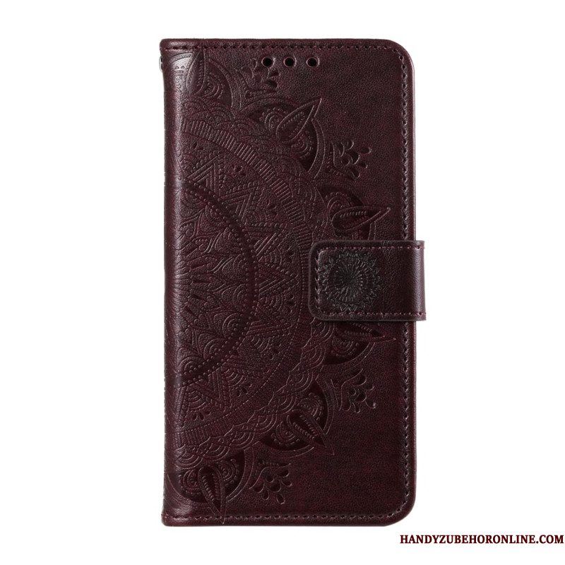 Leren Hoesje Voor Xiaomi 15 Pro Sleutelkoord Met Zonmandala