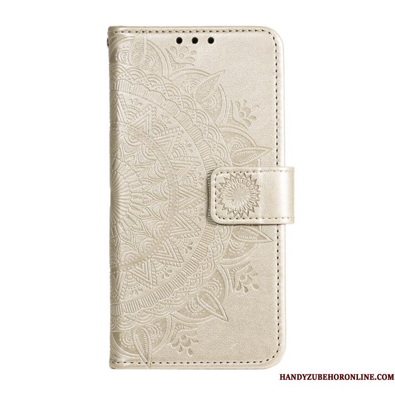 Leren Hoesje Voor Xiaomi 15 Pro Sleutelkoord Met Zonmandala