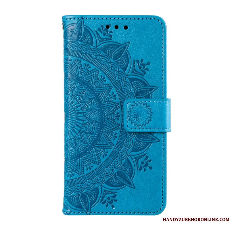 Leren Hoesje Voor Xiaomi 15 Pro Sleutelkoord Met Zonmandala