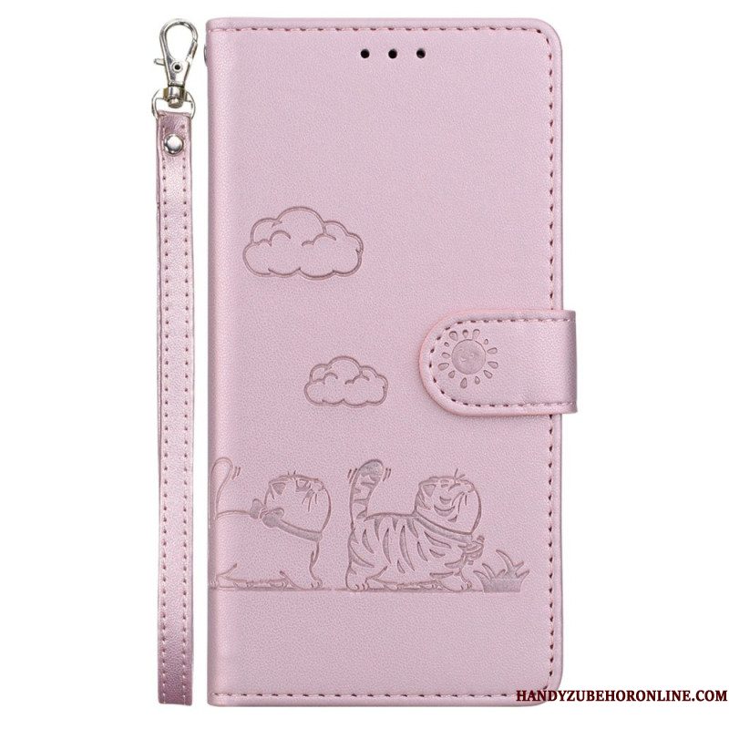 Leren Hoesje Voor Xiaomi 15 Ultra Rfid-blokkerend & Kittenpatroon