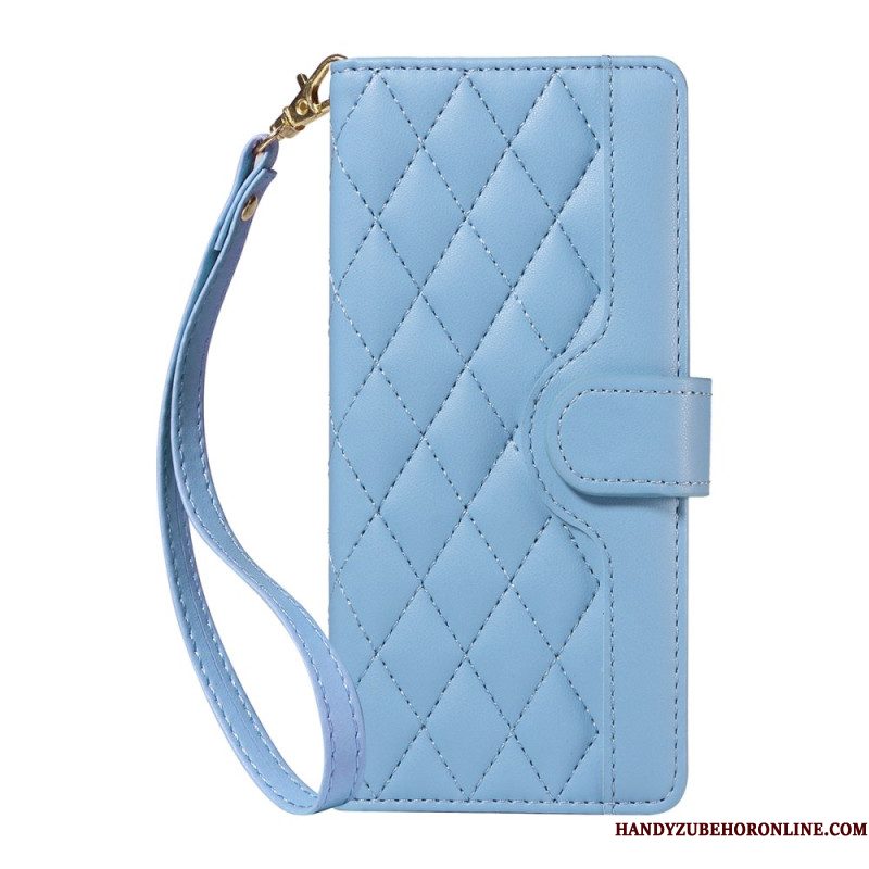 Leren Hoesje Voor Xiaomi 15t Gewatteerd Met Bandje En Schouderband