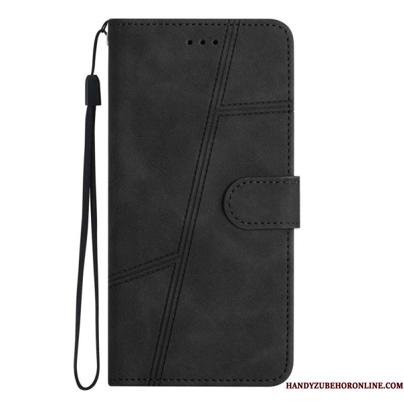 Leren Hoesje Voor Xiaomi 15t Lijnen En Strepen