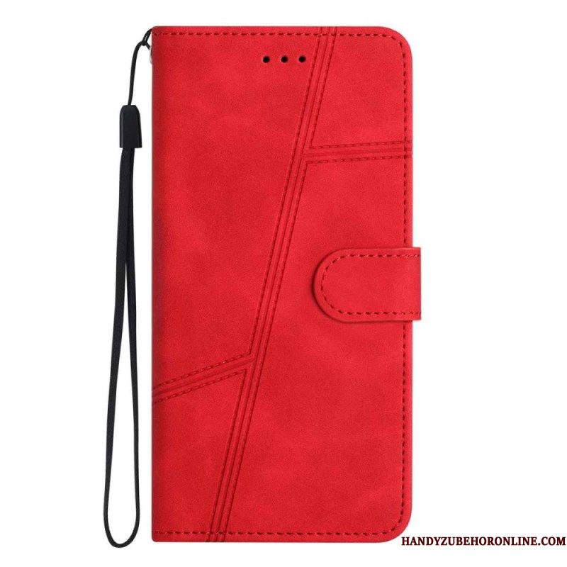 Leren Hoesje Voor Xiaomi 15t Lijnen En Strepen