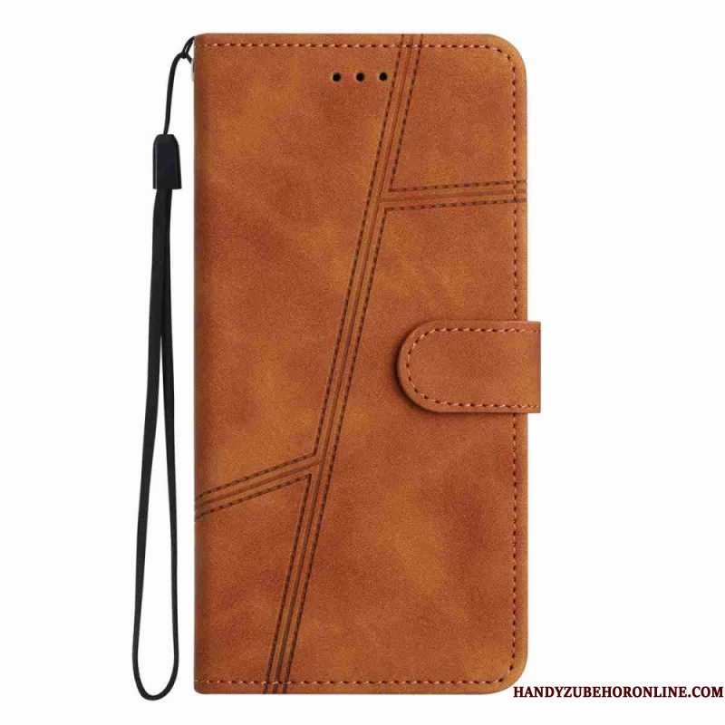 Leren Hoesje Voor Xiaomi 15t Lijnen En Strepen